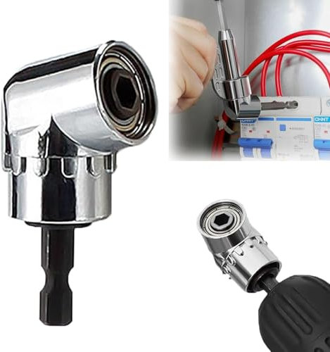 Othertwise Corner Tool Screw Hub with Multi-Function Bend Screwdriver Bit, Right Angle Drill Attachment, 90 Degree Drill Attachment, 360° Rotatable Flexible Drill Bit Extension (Short)