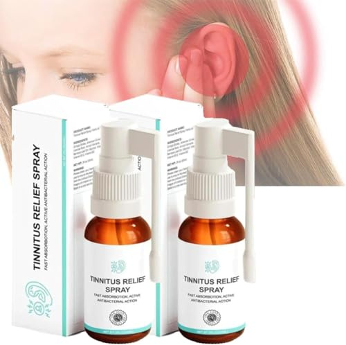 Tinnitus Relief Spray,30 ml Tinnitus Relief Spray, Ear Spray,Tinnitus Spray Ear Ringing Relief Relieving Ear Drops Hearing, Ear Drops for Tinnitus (2 Pcs)