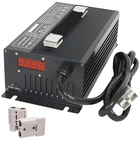 MFYDPP Chargeur de Batterie au Plomb 48 V/25 A, transpalette électrique, Chariot élévateur, Chargeur de Voiture de Club, avec Prise Anderson 50 A/120 A/175 A/350 A(Size:50A)