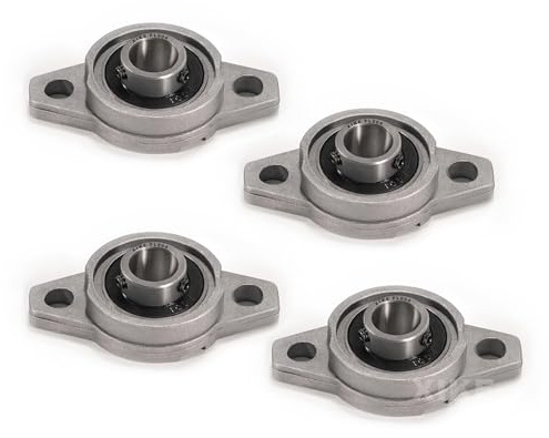 XiKe 4 pezzi KFL004 foro 20 mm lega di zinco montato cuscinetto sferico tipo flangia autoallineante Adatto per stampanti 3D ecc.