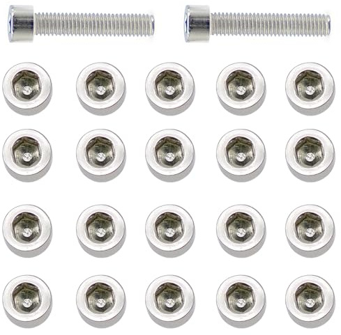 TULEBOLIAN 20 Pezzi Viti a Testa Cilindrica Norma, M5 x 25 mm, Acciaio Inossidabile, Vite Filettatura Completa Bullone Meccanico, Per Macchine Industriali, Veicoli a Motore, Edilizia