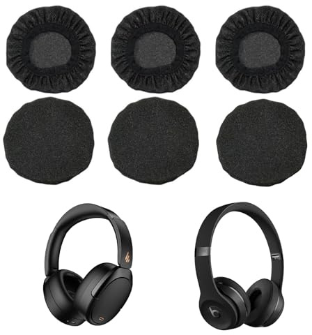 6 Stück Kopfhörer Ohrpolster Dehnbare Waschbare Abdeckungen, Kopfhörer Schutzüberzug, Flexibel und Bequem, Schweißschutz für Gaming und Fitnessstudio (9-11 cm; Schwarz)