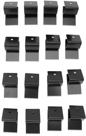 Lot de 16 Clips de Fenêtre Anti-ouragan en Acier Inoxydable Réutilisables pour contreplaqué, Clips Noirs pour Panneau D'ouragan avec Poignées de Porte et Vis pour contreplaqué,