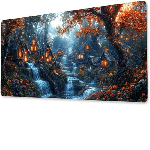 jeihenhg XXL Gaming Mouse Pad 1000x500x3mm Planta, Vade Escritorio Antideslizante, Alfombrilla Ratón Grande, Impermeable Alfombrilla Teclado casa, Tapete de Escritorio Uso doméstico Oficina I-7