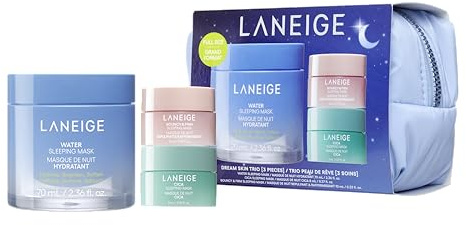 LANEIGE Dream Skin Trio: Korean Sleeping Mask Set for Hydrating, Soothing, & Visibly Plumping Overnight Benefits