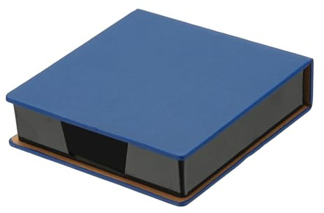 PATIKIL Porta Notas Adhesivos De Cuero, Dispensador De Blocs De Notas De 4x4, Organizador De Notas Y Tarjetas De Visita Para Escritorio Hogar Oficina Libros Cuaderno, Azul