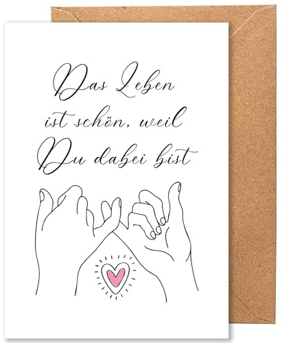 Happymotive Freundschafts- & Spruchkarten – Postkarten mit Sprüchen für beste Freundin, Herzensmensch & Kollegen – Leben schön Geschenk Freundschaft, Büro Deko, Geburtstag – mit Umschlag DIN A5