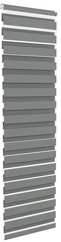 Aufun Doppelrollo Klemmfix ohne Bohren 60 x 220 cm (B x L) Klemmrollo Sonnenschutzrollo Fensterrollo mit Kettenzug für Fenster & Türen, Zebrarollo Seitenzugrollo Moderner Sichtschutz, Grau