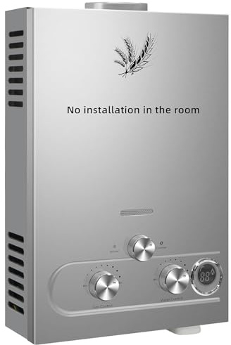 Durchlauferhitzer ohne Tank, Propan, 6 l, 12 kW, LPG GPL, Sofortdurchlauferhitzer, tragbar, für den Einsatz im Freien in Wohnmobilen, Wohnwagen, Anhängern, Kabinen, Einsatzort (6 l, 12 kW)