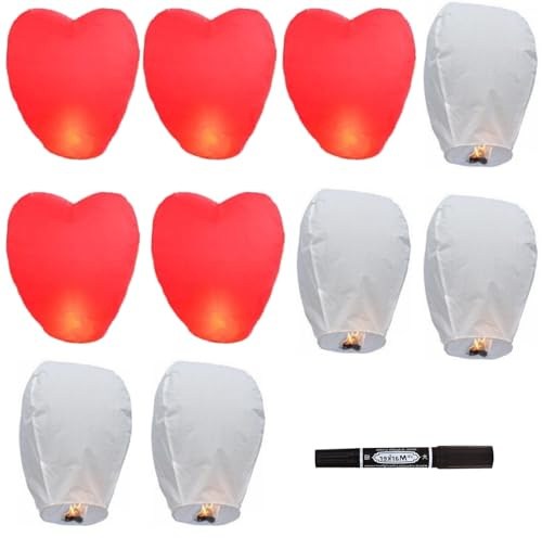 10 PCS Chinese Lanterns, Lanterns to Release in Memory, Chinese Paper Lanterns, Lanterns to Release in Memory for Festival Celebrations and Memorial Events, Parties,Memorials and Much More