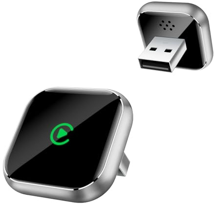 QINOJA Wireless CarPlay Adapter mit GPS und Navigationsunterstützung - Kabelloses CarPlay für Fahrzeuge ab 2016, 5GHz WiFi, Auto-Connect, Niedrige Latenz, Nur für iPhone (Gold)