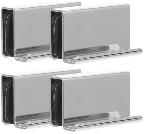 TIDTALEO Maniglia per Porta in Vetro 4 Pezzi Clip per Porte in Vetro e Acrilico 4-6mm Maniglia a Clip per Armadietti per Vetrine Installazione Facile per Cucina e Bagno