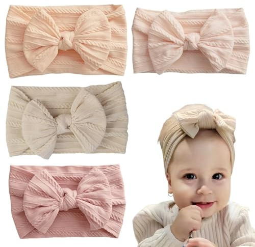 Diadema Elástica de 4 Piezas, Bebé Niña Diademas, Bebé Hairband, de los Bebés Recién Nacidos, Accesorios para Recién Nacida, Regalo para Fotos de Bebé, Diadema Elástica, Bebé Niñas Banda Para Cabeza
