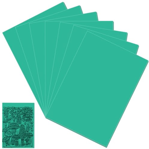 7 hojas de lino A6, hojas de impresión de lino de corte suave para impresión, líneas nítidas, bloques de linóleo de PVC para principiantes, estudiantes de pasatiempos y proyectos de manualidades