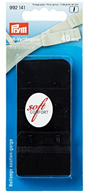 Prym 40 mm Soft Comfort Bra Extender with 3 x 2 Hooks, 86 Polyamide/14 Percent Elastane, Black, 14 x 5.7 x 2.1 cm