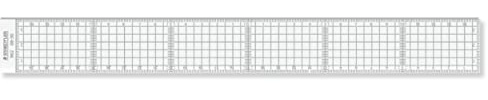 STAEDTLER Precision Ruler, 30CM, Stainless Steel Edge, Gray Scale, 5MM Grid, 1MM Dotted Line