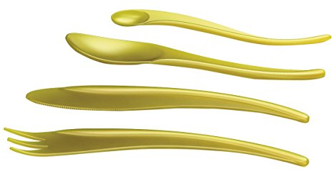 Alessi Besteckset, thermoplastischem Harz, Gelb, 5.5 x 23.5 x 22.5 cm, 6-Einheiten