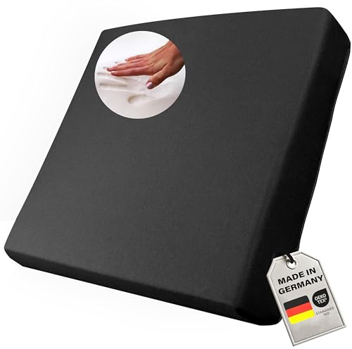 Supply24 since 2004 Orthopädisches Anti Dekubitus Gelschaum-Sitzkissen 40x40x10 cm – Made in Germany | (Schwarz, RG85 (mittel) Polyesterbezug)