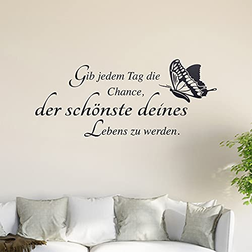 Gib jedem tag die Chance… Wandtattoo in 6 Größen - Wandaufkleber Wall Sticker - Dekoration, Küche, Wohnzimmer, Schlafzimmer, Badezimmer