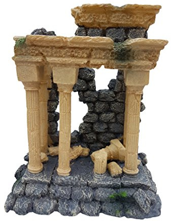 Large Roman Column Arch Greek Ruins Aquarium Fish Tank Decoration Ornament 17cm Long, Roman Columns Ruin Fish Tank Landscape Decor | Lots of Places for Fish to Swim Around and Through