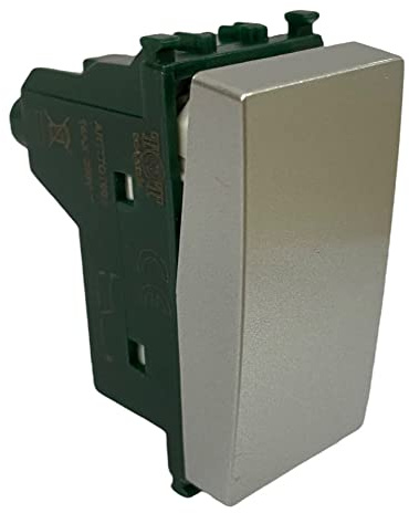 Vetrineinrete® Kit 2 deviatore bipolare compatibile con vimar plana interruttore pulsante 2p 16ax 250vac (Silver)