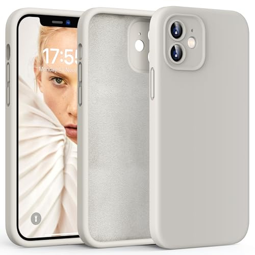HATOSHI für iPhone 12 Hülle, Silikon Anti-Rutsch Kratzfestes Stoßfest Handyhülle für iPhone 12 Schutzhüll, Steingrau