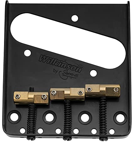 Wilkinson WTB Vintage TL Steg 3 Kompensiert Messing Saitenreiter Schwarz | für Tele Style E-Gitarre