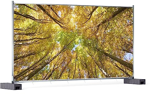 Wallario XXL Outdoor-Poster für Garten oder Balkon Goldener Herbst - Bunte Blätter von unten betrachtet, Motivbanner Größe: ca. 340 x 173 cm, Outdoor-Bild