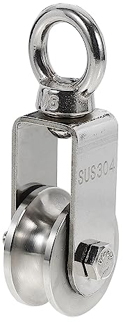 DOITOOL Edelstahl Einzelrolle 34mm Mit Drehbarem Aufhängebügel Rostfreie Lastrolle Für Seile Werkstatt Jagd Und Hebeaufgaben