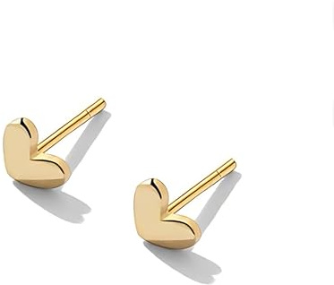 Tiny Heart Stud Earrings, Hypoallergenic Small Stud Earrings for Women, Little Mini Earrings Jewelry Gift Silver Gold