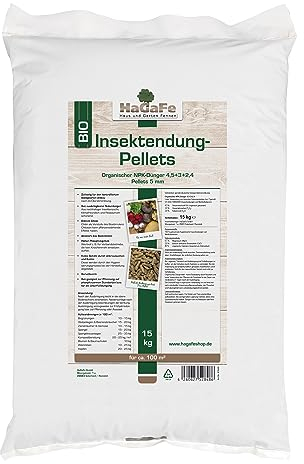 HaGaFe Insektendung Pellets Biologischer Universaldünger Gartendünger Dünger (15 kg (1 x 15 kg))