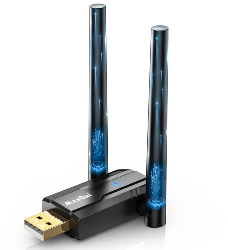 Adattatore Bluetooth USB 5.3 per PC Laptop Desktop, Maxuni Chiavetta Bluetooth per Cuffie Altoparlanti Tastiera, Scheda Bluetooth Dongle per PC Compatibile con Windows 10/11/8.1 Plug & Play