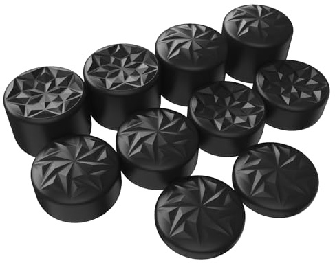 playvital Tapas para Joystick para ps5/4, para Xbox y Switch Pro | 3 Alturas Convexa y Cóncava, Silicona Suave, Agarre Antideslizante, Ajuste Preciso, CRYSTAL-Negro