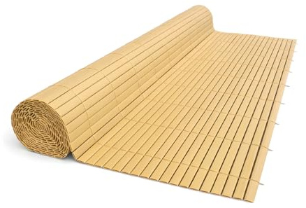 CapitanCasa Rete Recinzione Arella In PVC Listelle Bamboo Frangivista Esterno Bambù 100x300 Natural