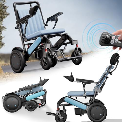 GHBXJX 25km Elektro Rollstuhl Faltbar Leicht Elektrorollstuhl,Unterstützung 200 Kg, Rollstuhl Elektrisch Tragbarer für Erwachsene und Senioren, All Terrain -Rollstühle,12ah