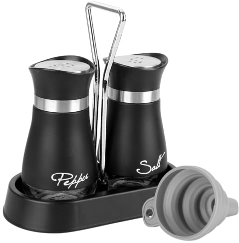 Lot de 2 Salieres et Poivrieres, Salière et Poivrière en Acier Inoxydable, Petit et réglable - Moulin à sel et poivre pour cuisine, maison, restaurant, camping