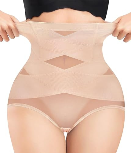 Bingrong Shapewear for Women Tummy Control Knickers High Waisted Trainer Seamless Body Shaper Short Belly Shaping Butt Lifting Panties (Alpha, Beige)