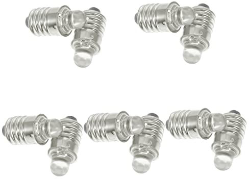 jojofuny 10pcs Round Led Light Bulbs Socket Replacement Bulbs for Flashlight Miniature Tiny Screw Base Light Cool