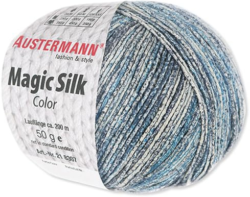 Frida's Wollhaus Austermann 50 g Magic Silk Color Wolle Seide Stricken Häkeln 15 Farben (109 | Jeans)