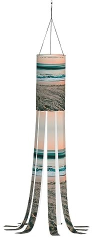 GFXEDSAH Windsäcke mit Strand-Sonnenuntergang-Motiv, für den Außenbereich, Geister-Windsack, der Ihrem Außenbereich einen Spritzer saisonaler Farbe verleiht