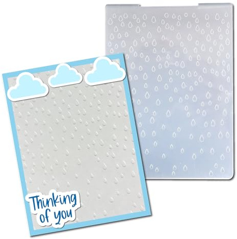 arriettycraft Raindrops Kunststoff-Prägeschablonen für Kartenherstellung, strukturierte Prägeschablone für Scrapbooking, Seiten, Papierbasteln, Tondekoration