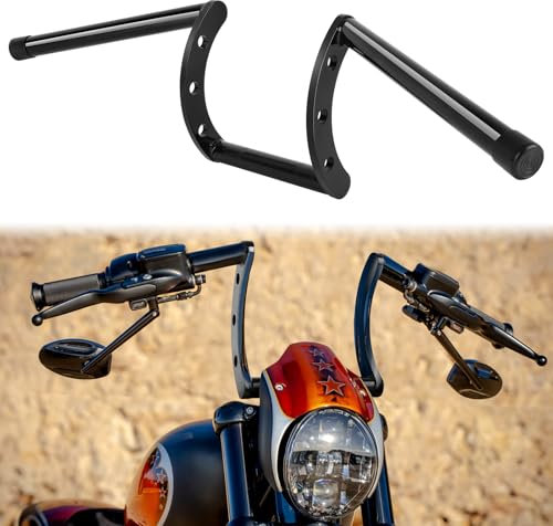 DREAMIZER Manubrio Z per Moto, 22mm 7/8 Ape Hanger Compatibile con Harley Honda Yamaha Suzuki Kawasaki Triumph Bobber Chopper Cruiser Sportster