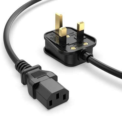 NICPOWER 3 Pin Mains Power Lead Compatible with LG, Samsung, Sony, Panasonic, Dell, BenQ, Fit for LCD TV Monitor, Computer Monitor Charger Cable Cord UK