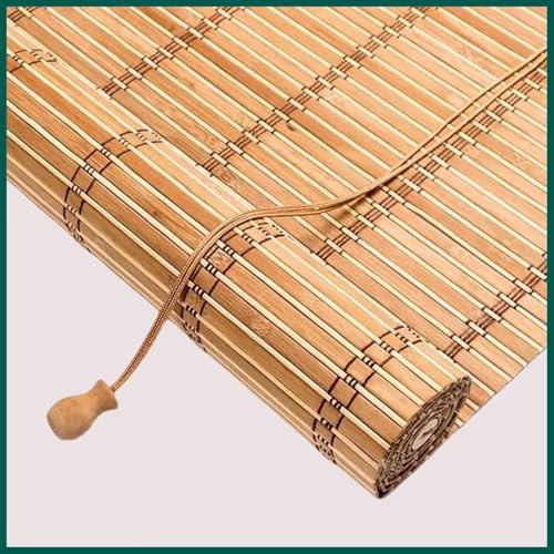 Bambusrollo Aussenbereich 90x240cm, Bambus-Sonnenschutz zum Aufrollen Umweltfreundliche Outdoor Bambusrollo Lichtfilternde für Innen Outdoor, F-2