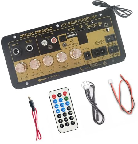 Thewasc Carte D'amplificateur Compatible avec Subwoofer Radio Sonore pour L'amplificateur De L'alimentation De Théâtre Automobile À Domicile Karaoke Car Automotive Home