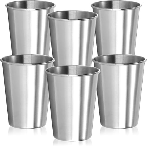 Wilhelm Sell® 6x Edelstahl-Trinkbecher, Becher aus Edelstahl 304 | leichter Campingbecher 250 ml - Reisebecher bruchsicher und BPA-frei