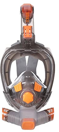 SEVEQIS Tauchflasche, Unterwassermaske, Schnorchel, Volles Gesicht, Anti-Beschlag, Breite Sicht, Schwimmen, Faltbar, Tauchmaske for Erwachsene, Jugendliche, Schwimmschnorchel(L/XL)