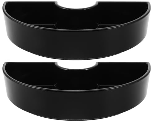 HORIALENCE 2pcs Half Circle Patio Umbrella Base Planters Umbrella Hole, Lightweight Plastic Outdoor Garden Pole Holders, Easy Transport Semicircle Plant Pots for Home and Garden