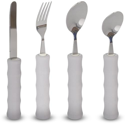 Homecraft Lightweight Foam Handled Cutlery, Set (Eligible for VAT Relief in the UK) For Elderly & Disabled, Arthritis or Weak Grip, Fork, Knife, Spoon, Adaptive Dining Aid, Large Handle for Good Grips