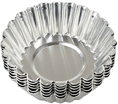 HugeStore 20pcs Silver Tone Aluminum Egg Tart Mold Mould Makers Cupcake Cake Cookie Mold Lined Mould Tin Baking Tool 6cm